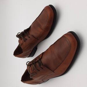 Aston Grey men oxford derby dress shoe brown leather Lace-up office casual 11.5